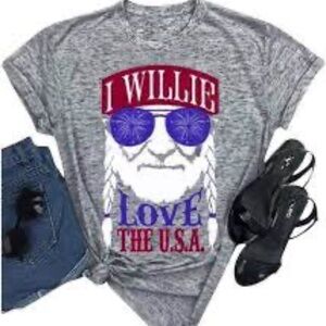 "I Willie Love The USA" Graphic Short Sleeve T-Shirt